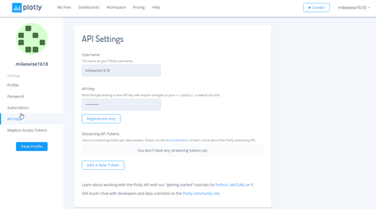 Plotly API key